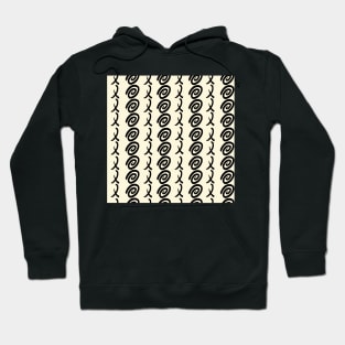 Hugs and Kisses Black on Ivory Pattern Hoodie